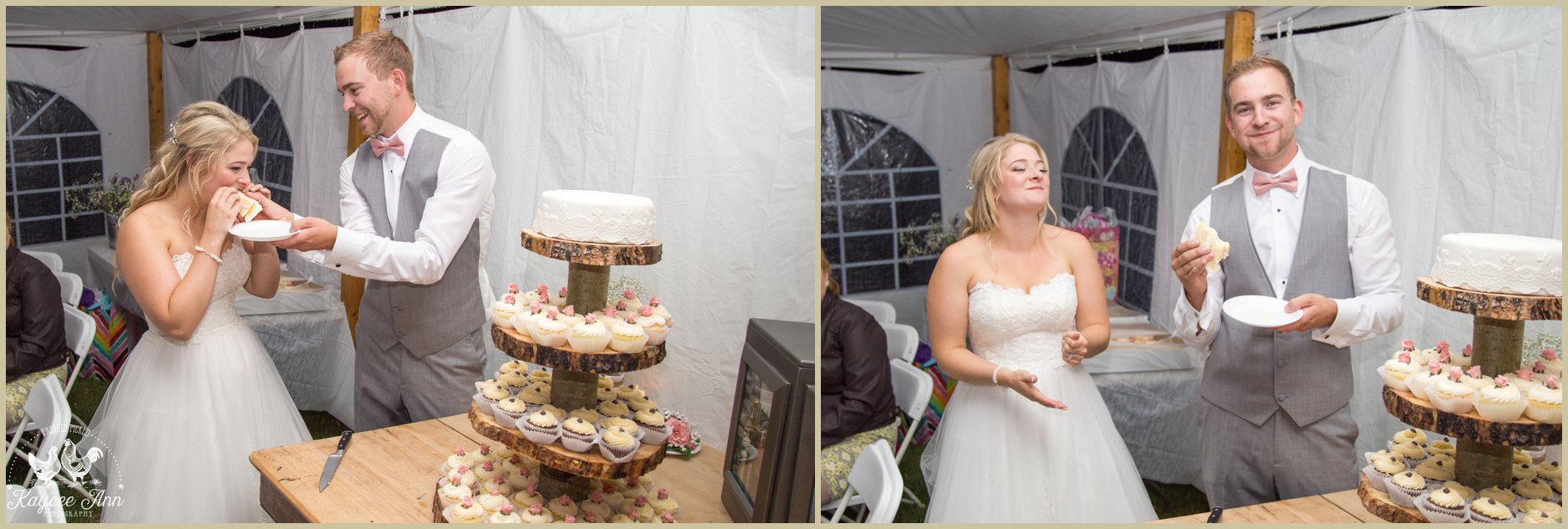 cake cutting, wedding cake, cupcake stand, feeding each other cake